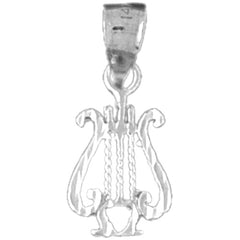 14K or 18K Gold Harp Pendant