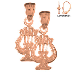 14K or 18K Gold Harp Earrings