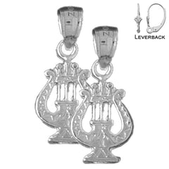 14K or 18K Gold Harp Earrings