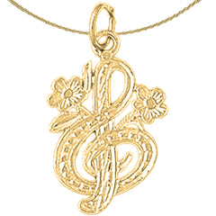 14K or 18K Gold Treble Clef Pendant