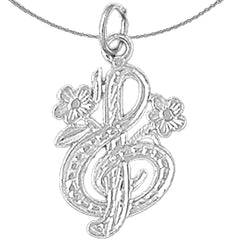 14K or 18K Gold Treble Clef Pendant