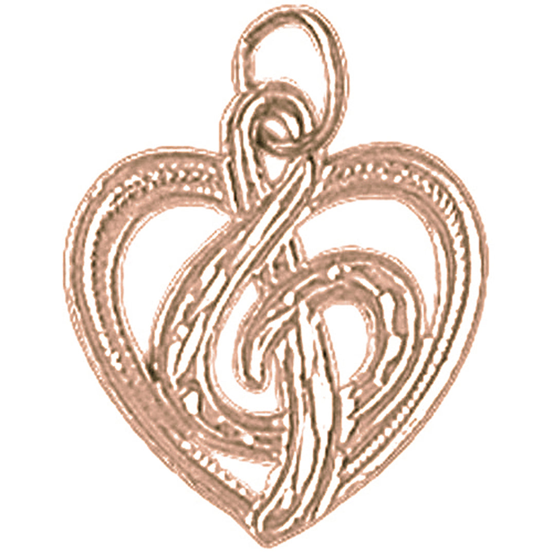 14K or 18K Gold Treble Clef Pendant