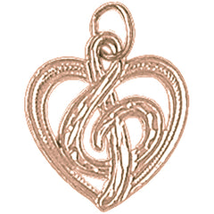 14K or 18K Gold Treble Clef Pendant
