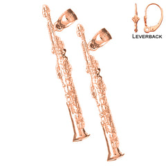 14K or 18K Gold Clarinet Earrings