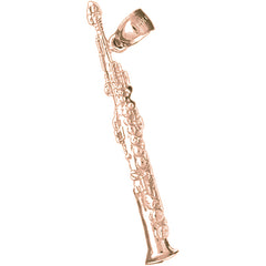10K, 14K or 18K Gold Clarinet Pendant