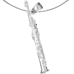 10K, 14K or 18K Gold Clarinet Pendant