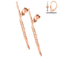 14K or 18K Gold Flute Earrings