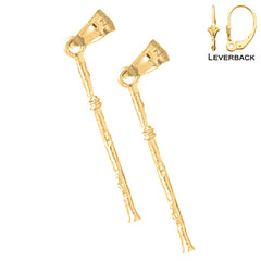 14K or 18K Gold 3D Flute Earrings