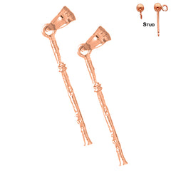 14K or 18K Gold 3D Flute Earrings