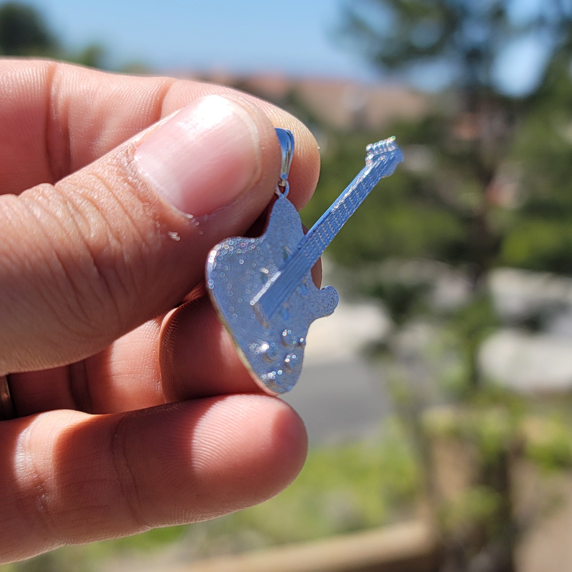 10K, 14K or 18K Gold Electric Guitar Pendant