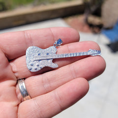 10K, 14K or 18K Gold Electric Guitar Pendant