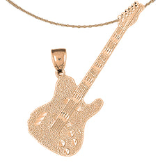 10K, 14K or 18K Gold Electric Guitar Pendant