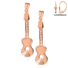 14K or 18K Gold Acoustic Guitar Earrings