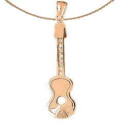 10K, 14K or 18K Gold Acoustic Guitar Pendant