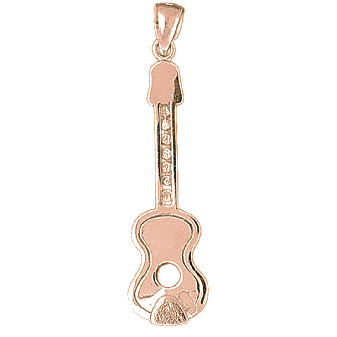 10K, 14K or 18K Gold Acoustic Guitar Pendant