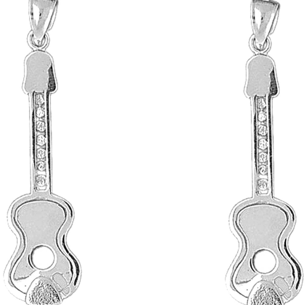 14K or 18K Gold 48mm Acoustic Guitar Earrings