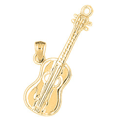 10K, 14K or 18K Gold Acoustic Guitar Pendant