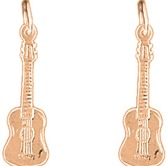 14K or 18K Gold 25mm Acoustic Guitar Earrings