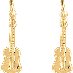 14K or 18K Gold 25mm Acoustic Guitar Earrings