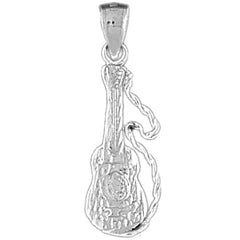 10K, 14K or 18K Gold Acoustic Guitar Pendant