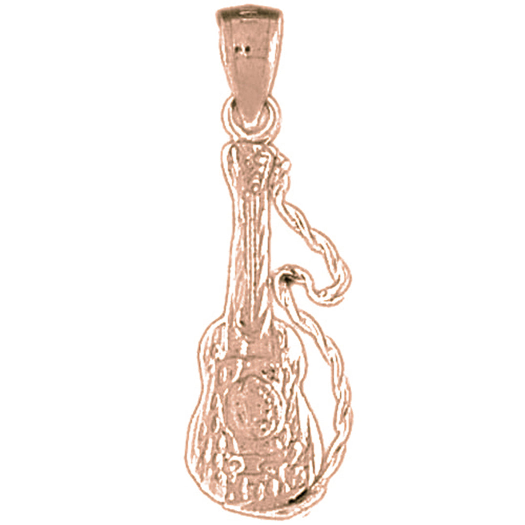 10K, 14K or 18K Gold Acoustic Guitar Pendant