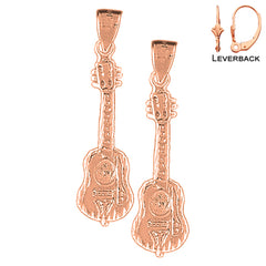 14K or 18K Gold Acoustic Guitar Earrings
