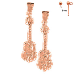 14K or 18K Gold Acoustic Guitar Earrings
