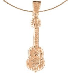 10K, 14K or 18K Gold Acoustic Guitar Pendant