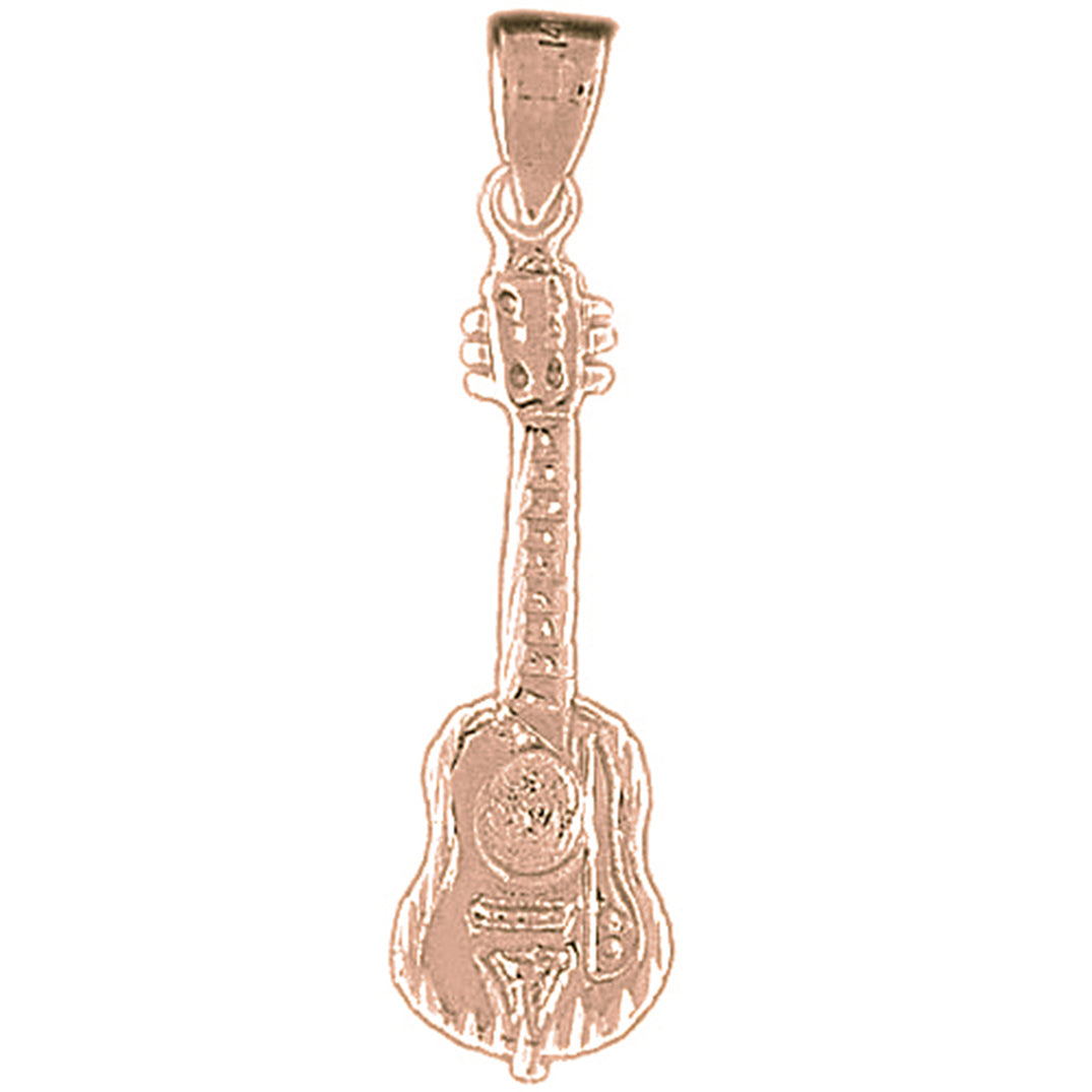 10K, 14K or 18K Gold Acoustic Guitar Pendant