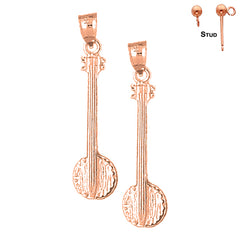 14K or 18K Gold Banjo Earrings