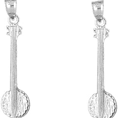 14K or 18K Gold 37mm Banjo Earrings