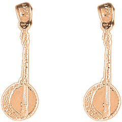14K or 18K Gold 26mm Banjo Earrings