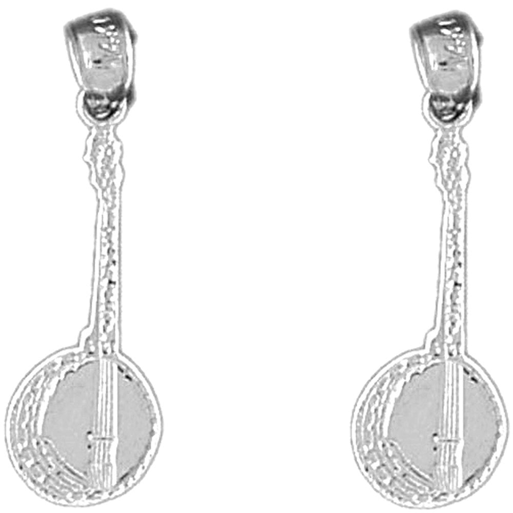 Sterling Silver 26mm Banjo Earrings