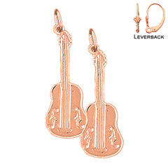 14K or 18K Gold Acoustic Guitar Earrings