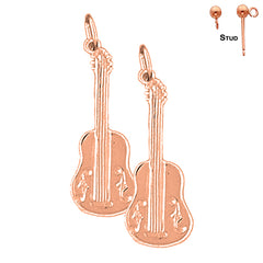 14K or 18K Gold Acoustic Guitar Earrings