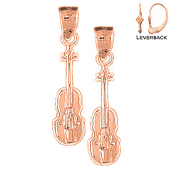 14K or 18K Gold Violin, Viola Earrings