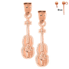 14K or 18K Gold Violin, Viola Earrings