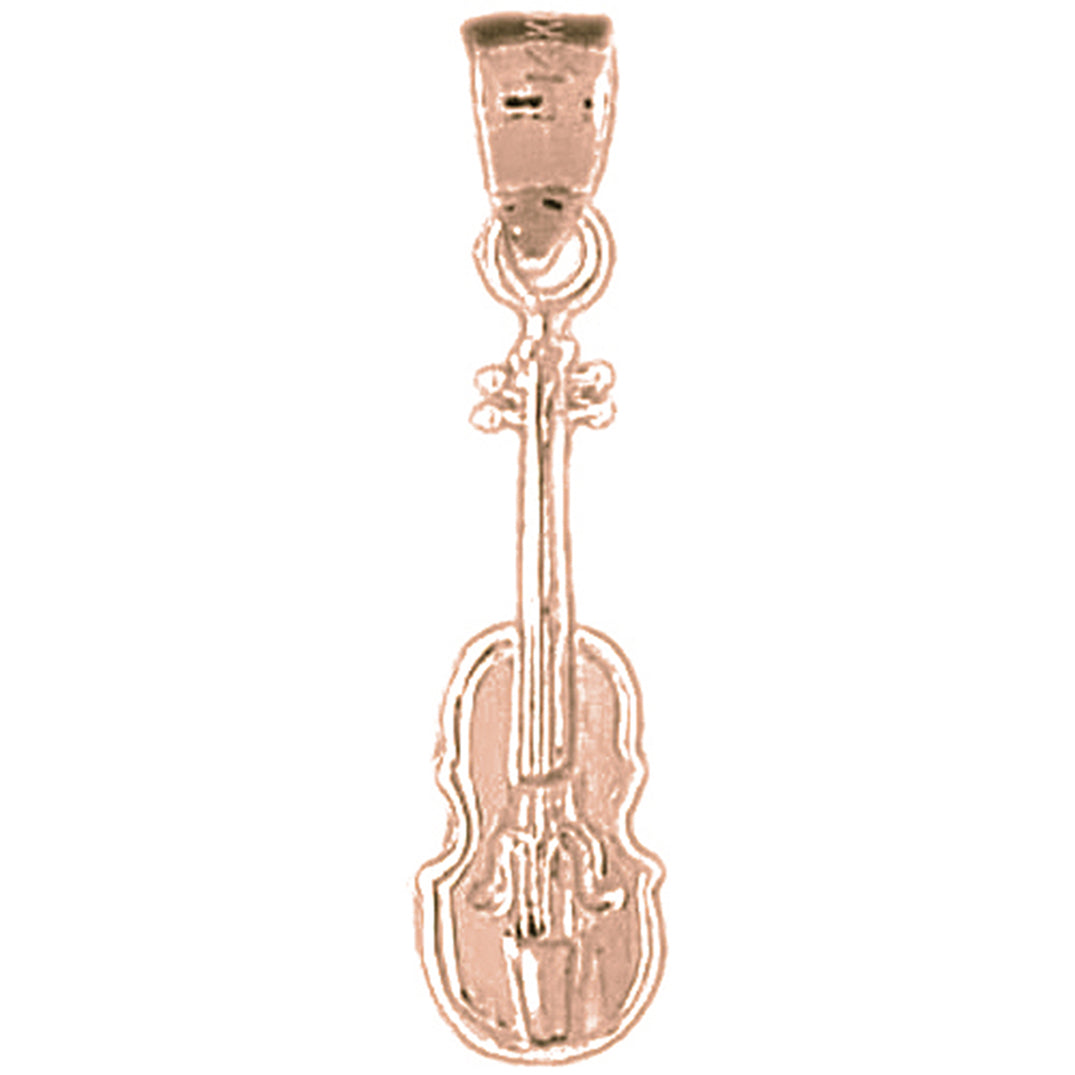 14K or 18K Gold Violin, Viola Pendant
