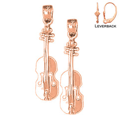 14K or 18K Gold Violin, Viola Earrings