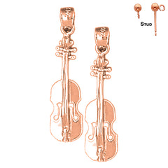 14K or 18K Gold Violin, Viola Earrings
