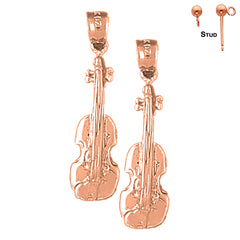 14K or 18K Gold Violin, Viola Earrings