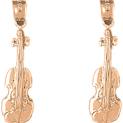 14K or 18K Gold 31mm Violin, Viola Earrings
