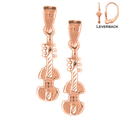 14K or 18K Gold Violin, Viola Earrings