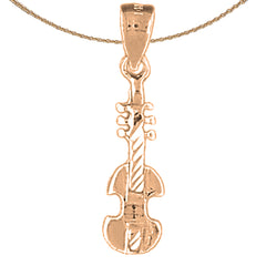 14K or 18K Gold Violin, Viola Pendant