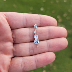 Violín de oro de 14 quilates o 18 quilates, colgante de viola