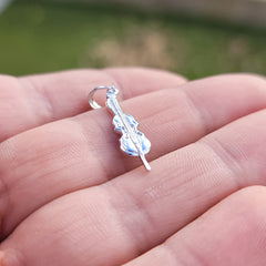 Violín de oro de 14 quilates o 18 quilates, colgante de viola