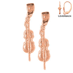 14K or 18K Gold Violin, Viola Earrings