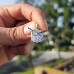 14K or 18K Gold Snare Drum Pendant