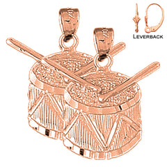 14K or 18K Gold Snare Drum Earrings