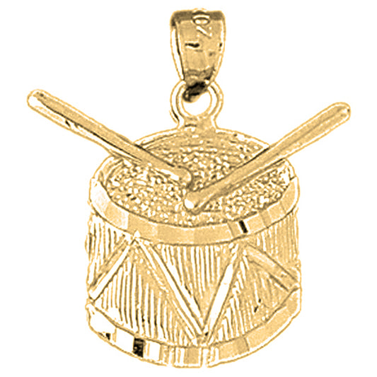 14K or 18K Gold Snare Drum Pendant
